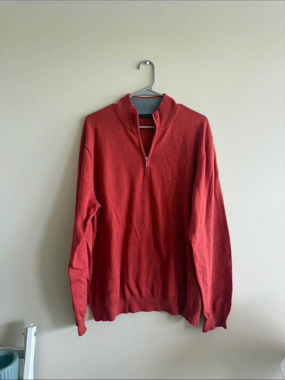 Men's Red Half-Zip Polo Sweater